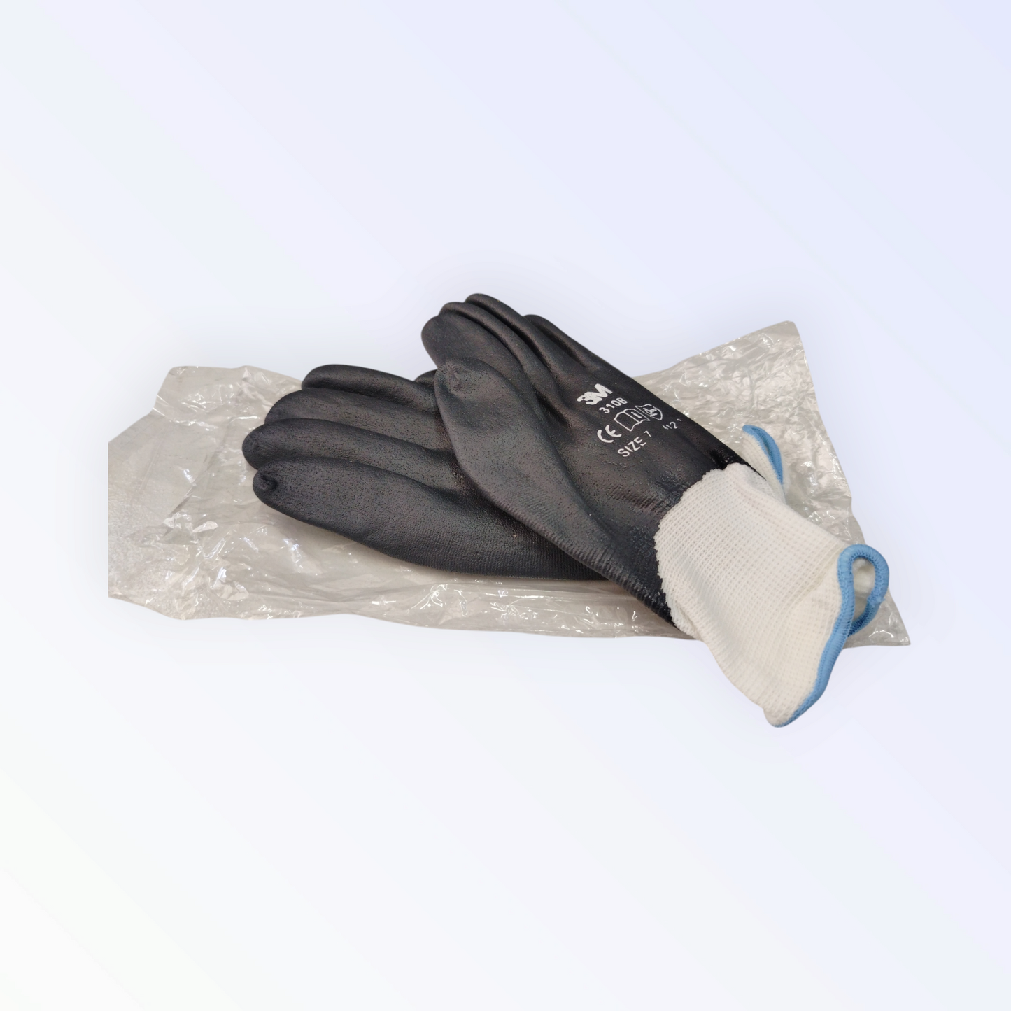 3m Guanti Nylon/Nitrile Nero Taglia 7