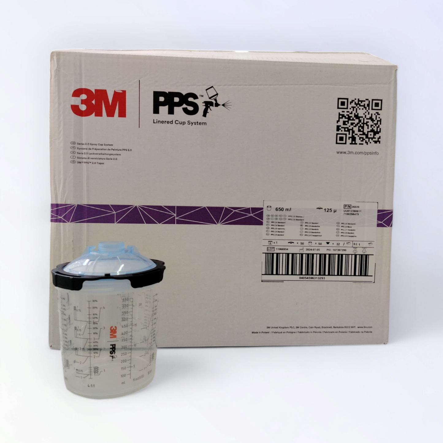 3m Kit Verniciatura Monouso Serie 2.0 Coperchi E Liner Standard Da 650 Ml - Filtro Da 125 Micron