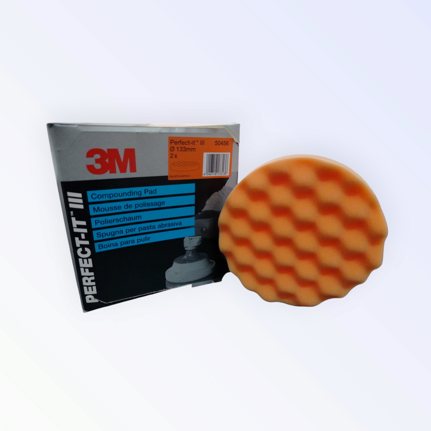 3m Spugna Ondulata Arancio Per Pasta Abrasiva ø 133 Mm