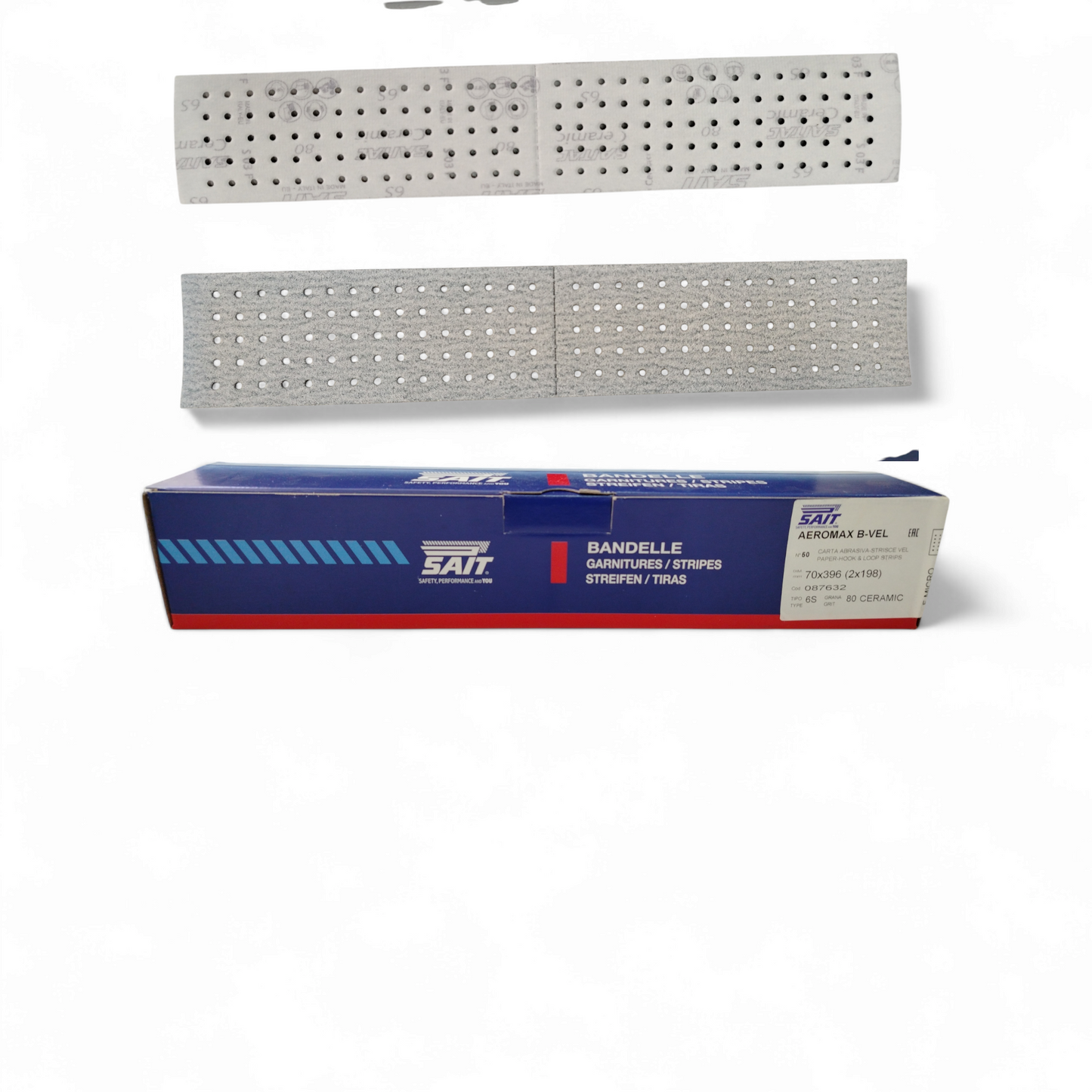 Bv-Saitac 70 X 396 6s Strisce Di Carta Abrasiva P80