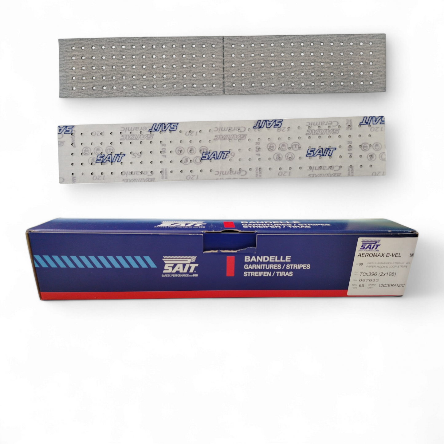 Bv-Saitac 70 X 396 6s Strisce Di Carta Abrasiva P 120