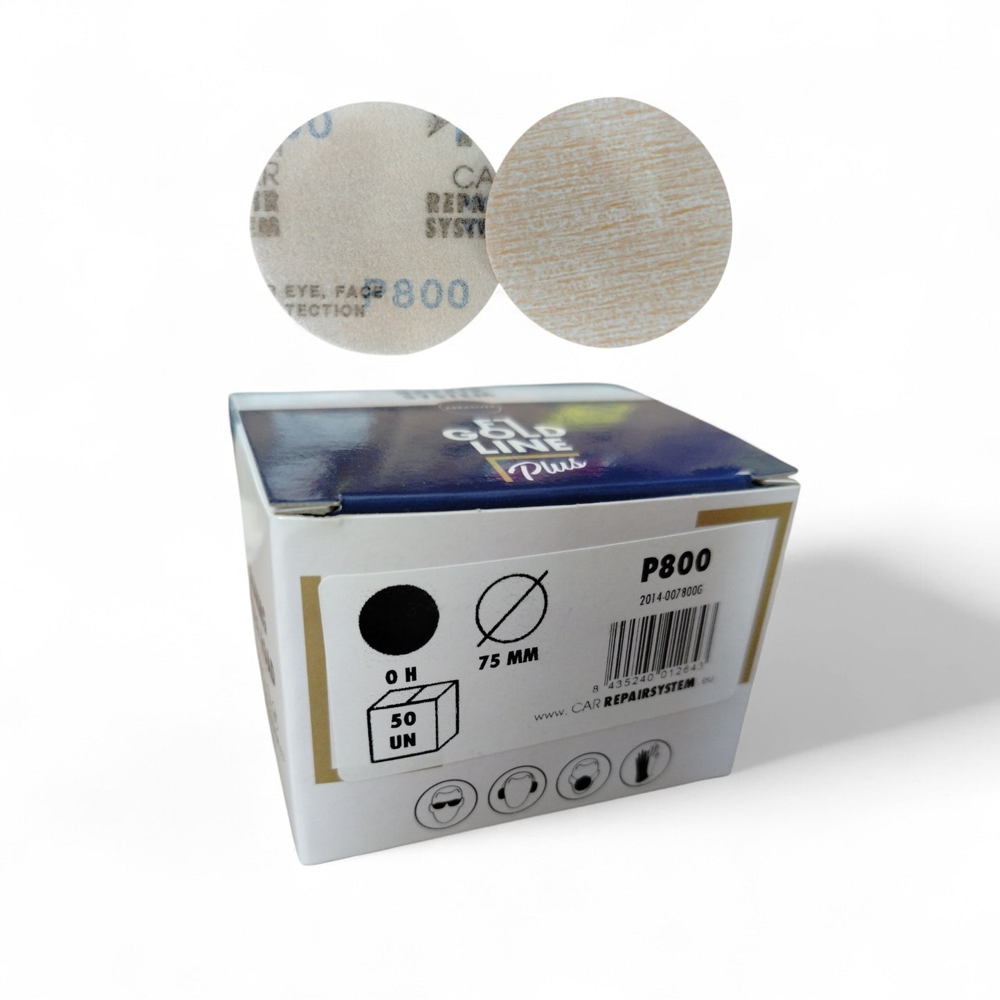 CRS DISCHI ABRASIVI F1 GOLD LINE + SENZA FORI 75 mm GRANA P800