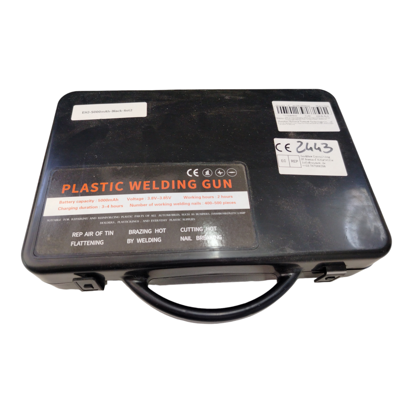 Kit Saldatrice A Batteria Con Cavo Usb, Cutter, Serie Graffette, Tronchesin.