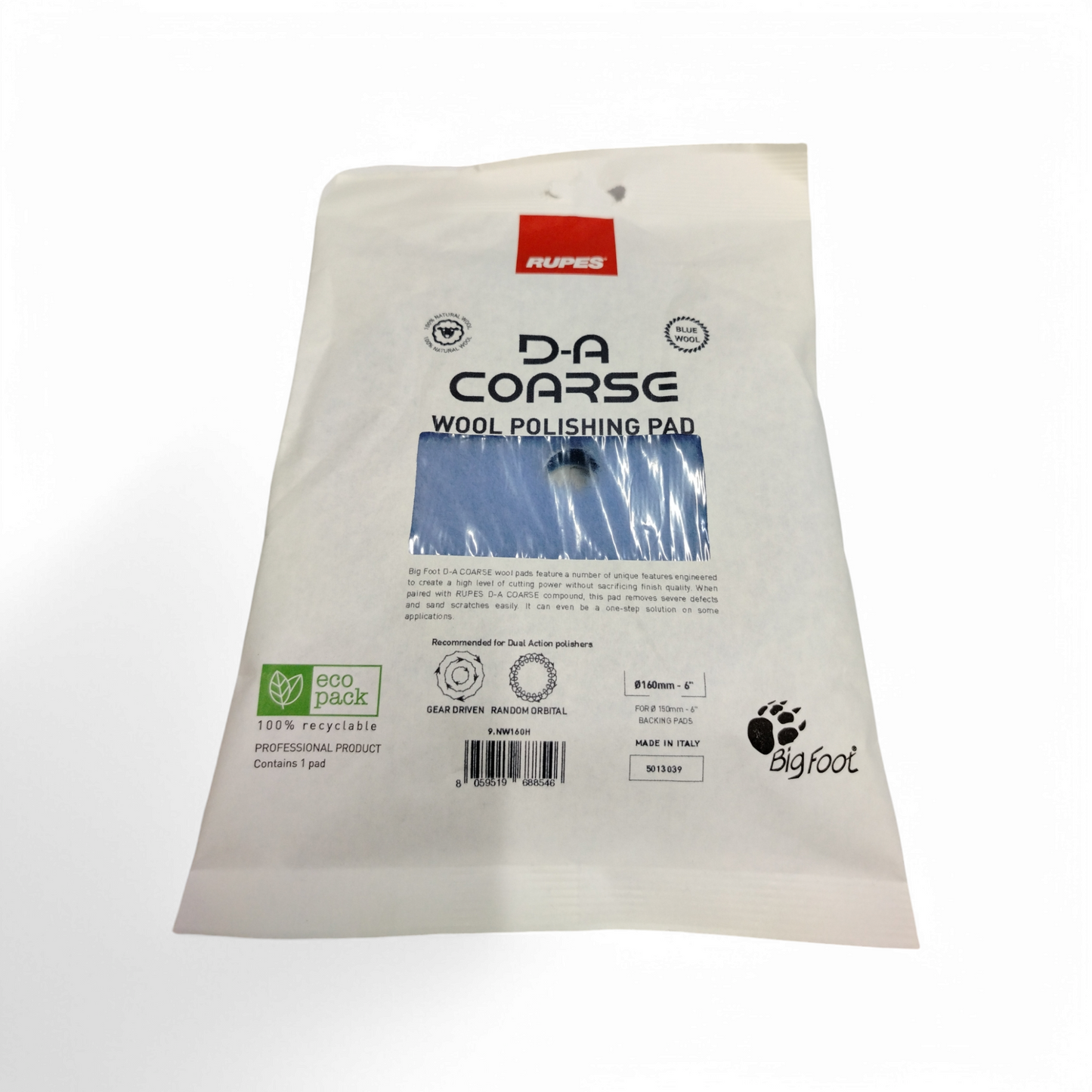 Tampone Serie Da In Lana Blu Coarse - ø 160 Mm