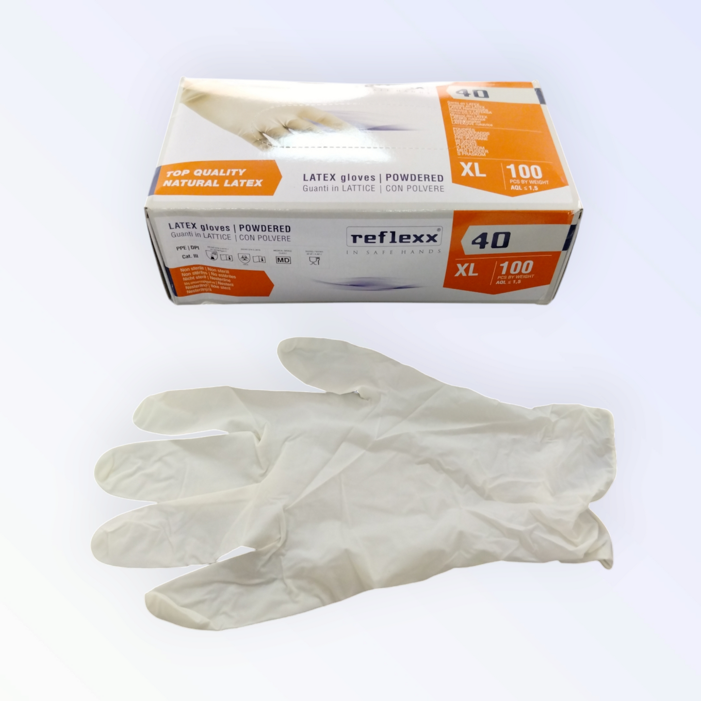 Reflexx Guanti Lattice Talcato Mis. Xl 100pz