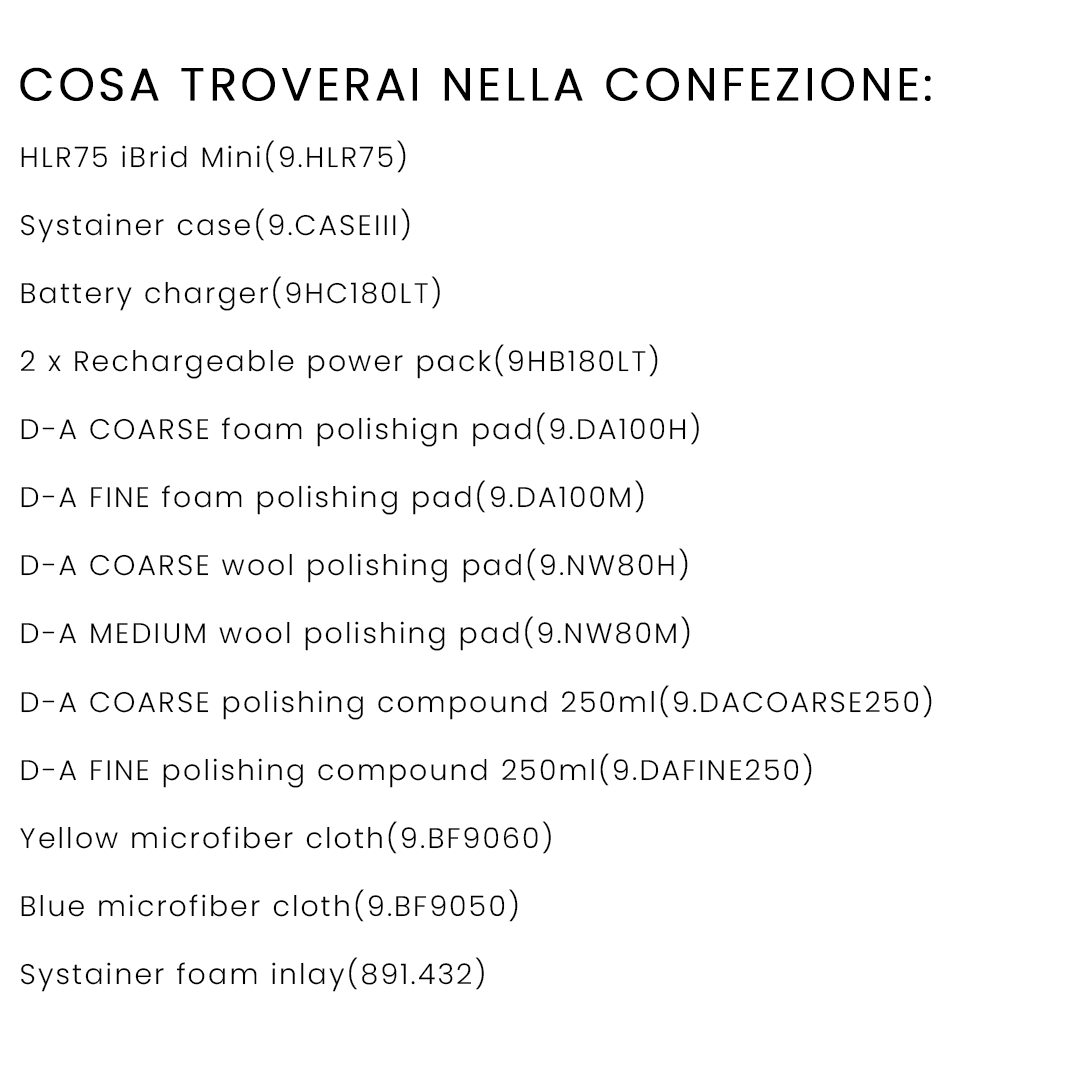 Rupes Mini Lucidatrice I-Brid ø 75 Mm. 18v 2,5ah Kit Beta