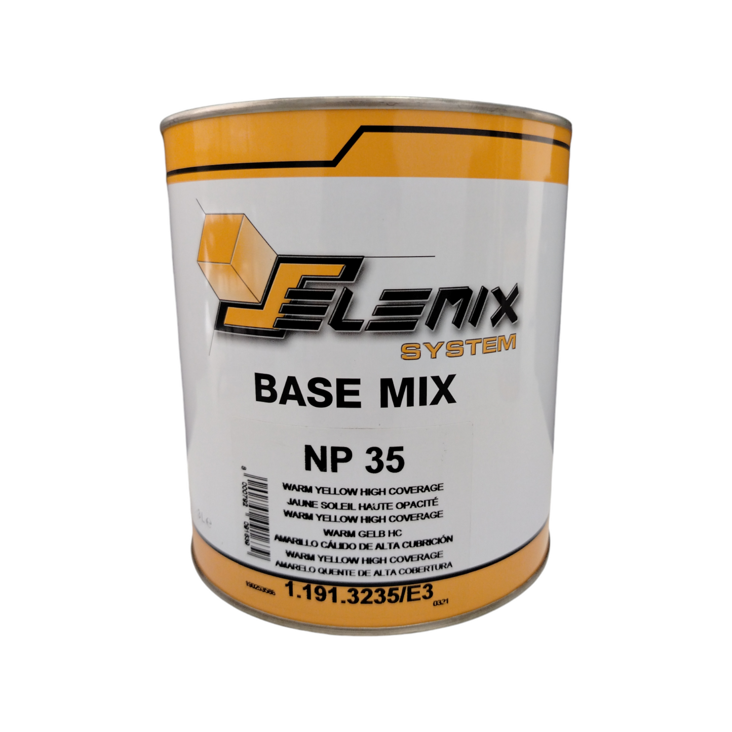 Selemix Tinta Base Np 35 Giallo Caldoalta Copertura Da Lt 3