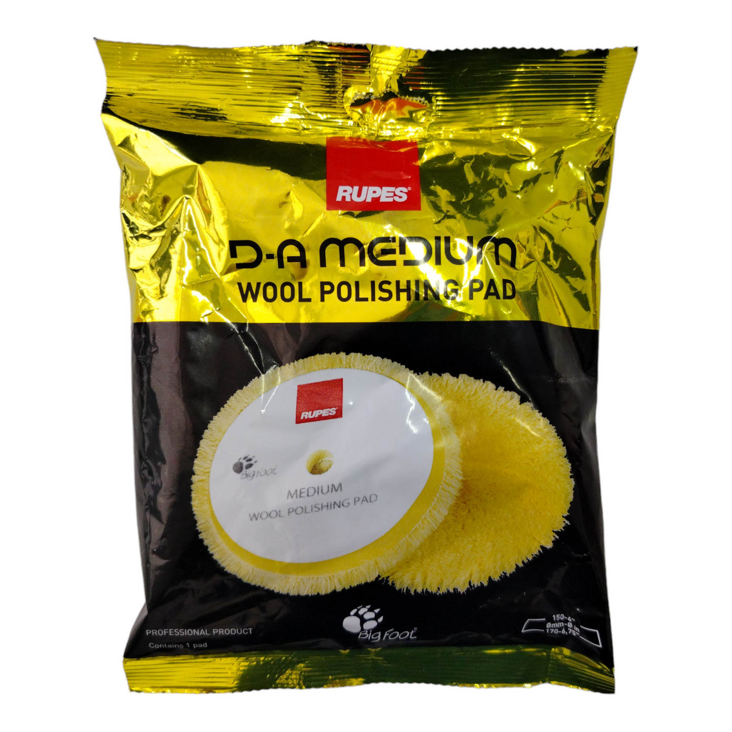 Tampone In Lana Gialla Medium - ø 150/170mm