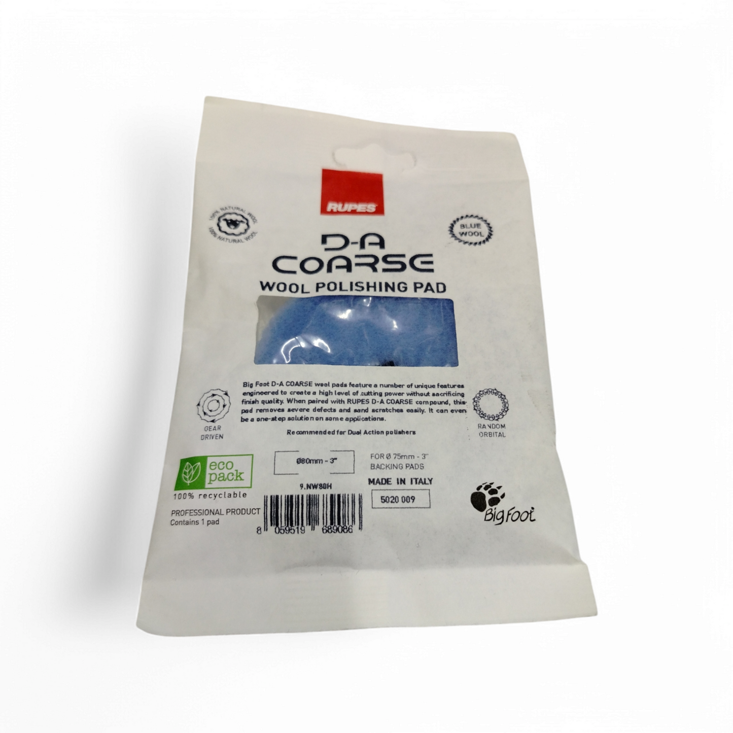 Tampone Serie Da In Lana Blu Coarse - ø 80 Mm