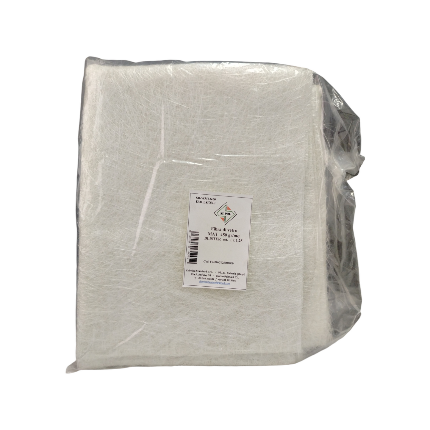 Tt Mat 450 Gr/Mq Emulsione Lana Di Vetro Taglio Mt 1x1,25Conf. Sing.