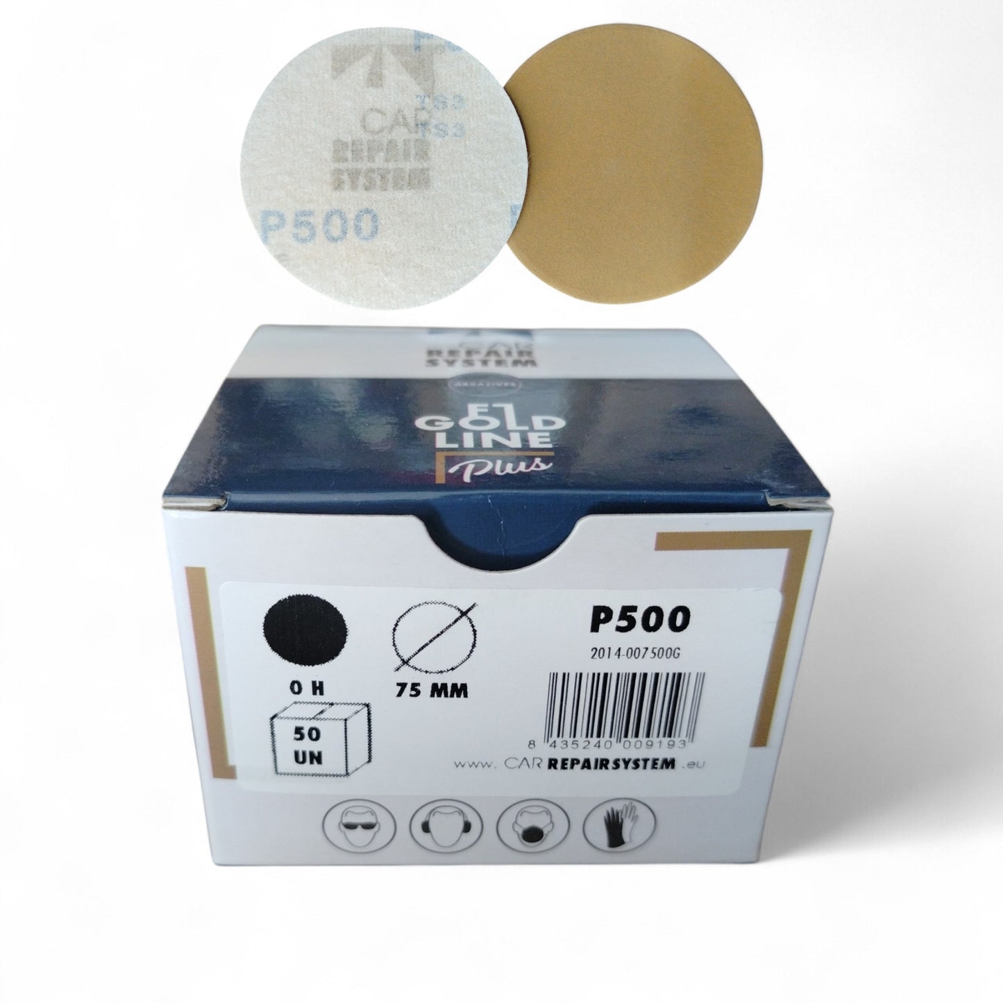 CRS DISCHI ABRASIVI F1 GOLD LINE + SENZA FORI 75 mm GRANA P500