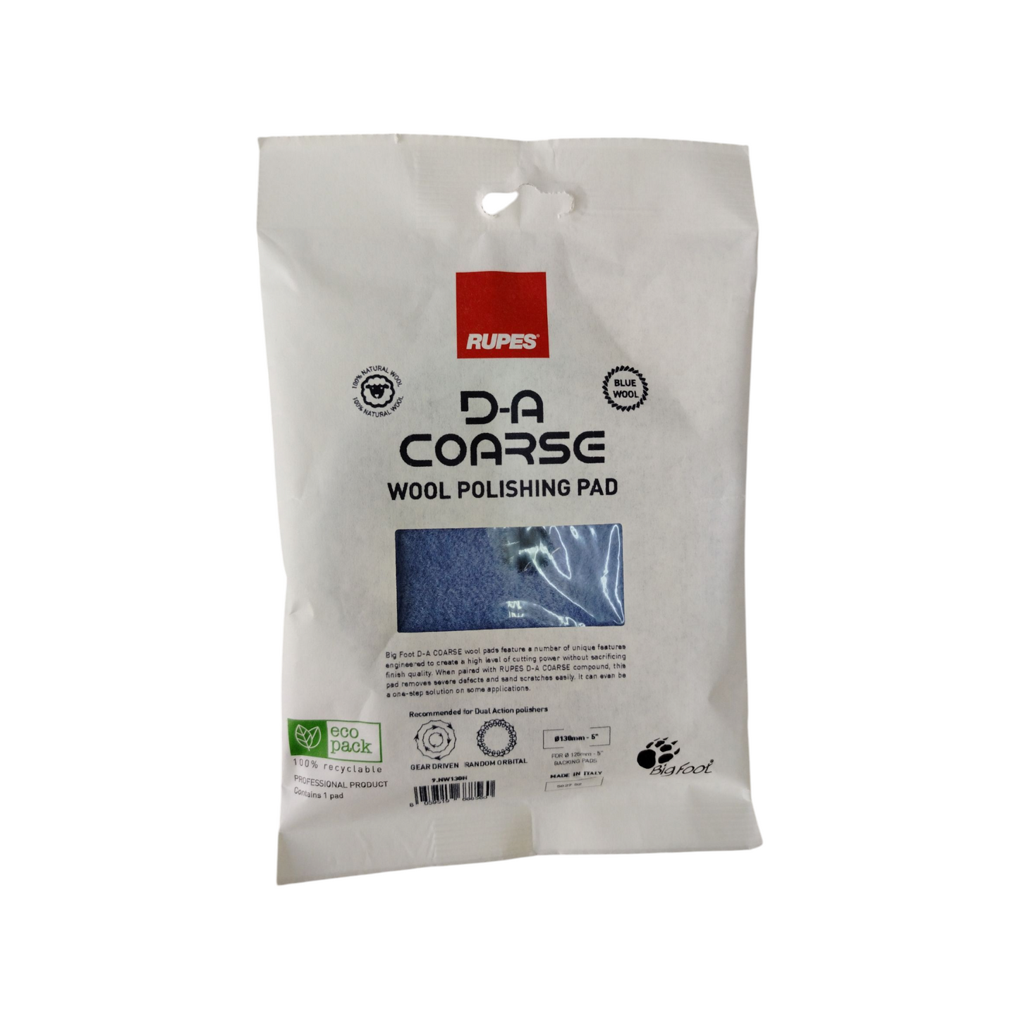 Tampone Serie Da In Lana Blu Coarse - ø 130 Mm