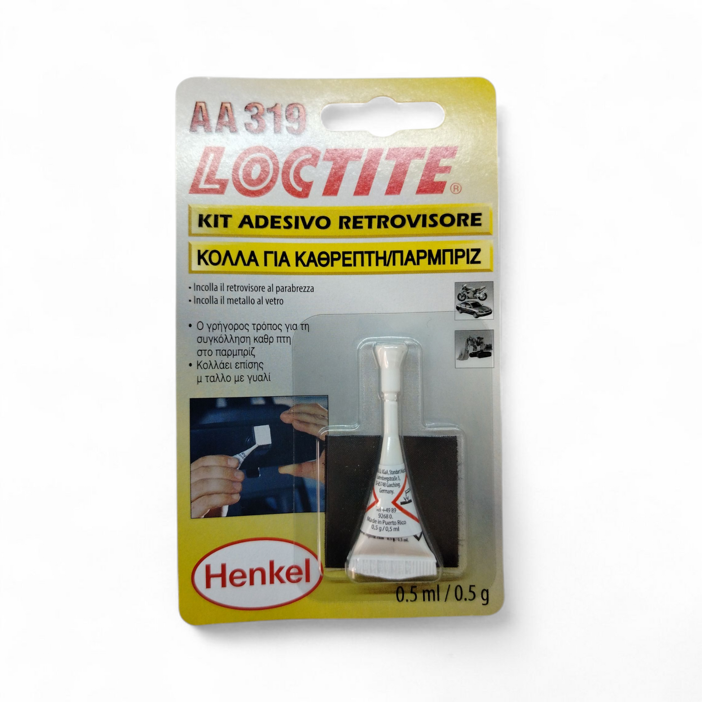 LOCTITE 319 Kit adesivo per retrovisori e vetro/metallo ml 0,5