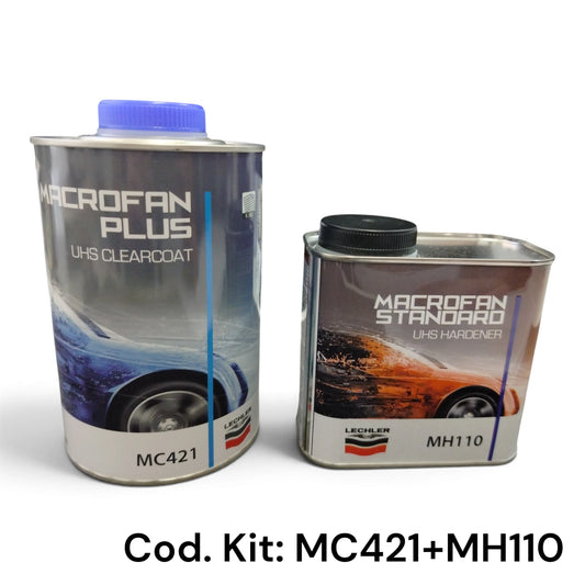 Lechler Macrofan Uhs Plus Clearcoat Mc421 Lt 1 Macrofan Uhs Standard Hardener Mh110 Lt 0 5