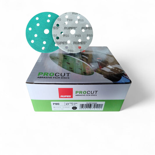 RUPES PROCUT FILM DISCO ABRASIVO15 FORI Ø150 P 80