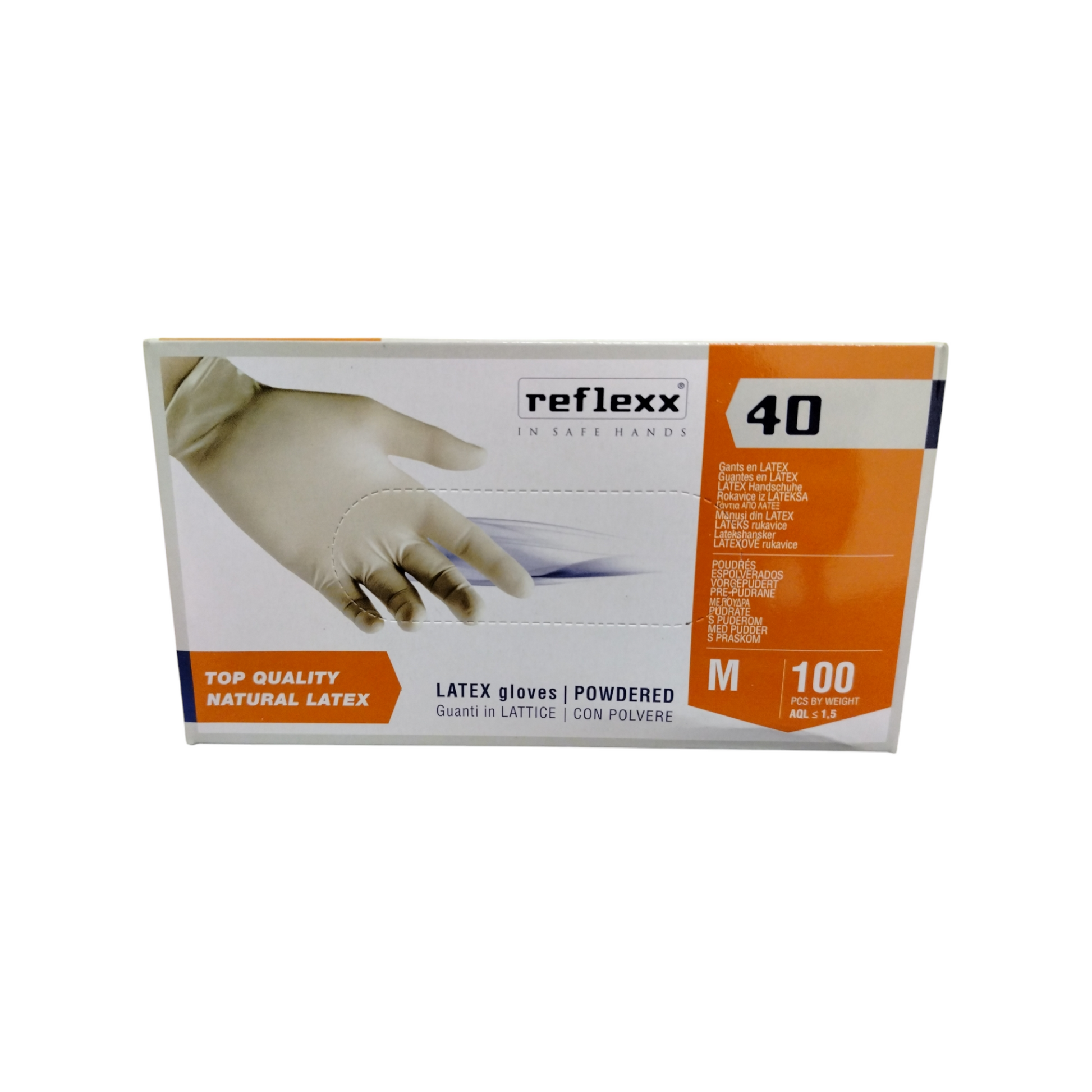 Reflexx Guanti Lattice Talcato Mis. M 100pz