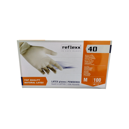 Reflexx Guanti Lattice Talcato Mis. M 100pz