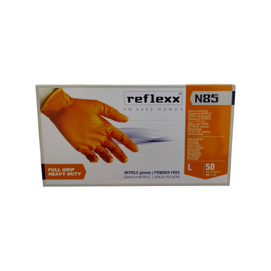 Reflexx Guanti Nitrile Robusti Arancio Gr 8,4 Mis. L 50 Pz