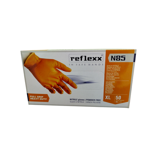 Reflexx Guanti Nitrile Robusti Arancio Gr 8,4 Mis. Xl 50 Pz