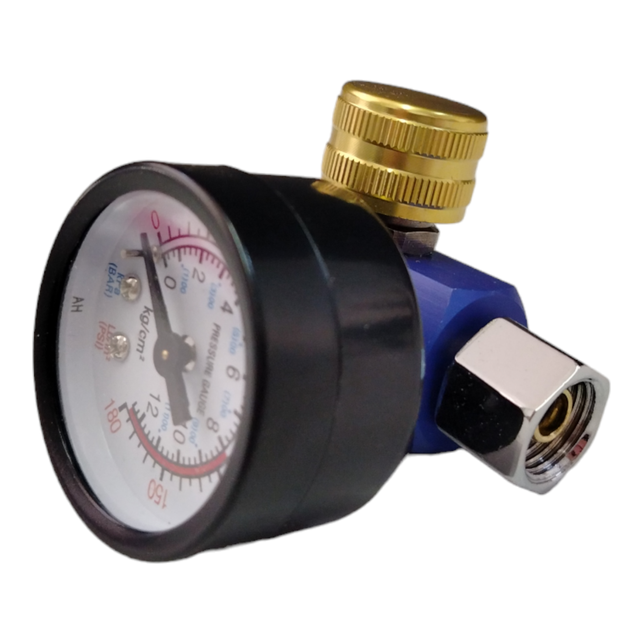 Regolatore di pressione con pressostato per compressore e due man Regolatore di pressione con pressostato per compressore e due man
